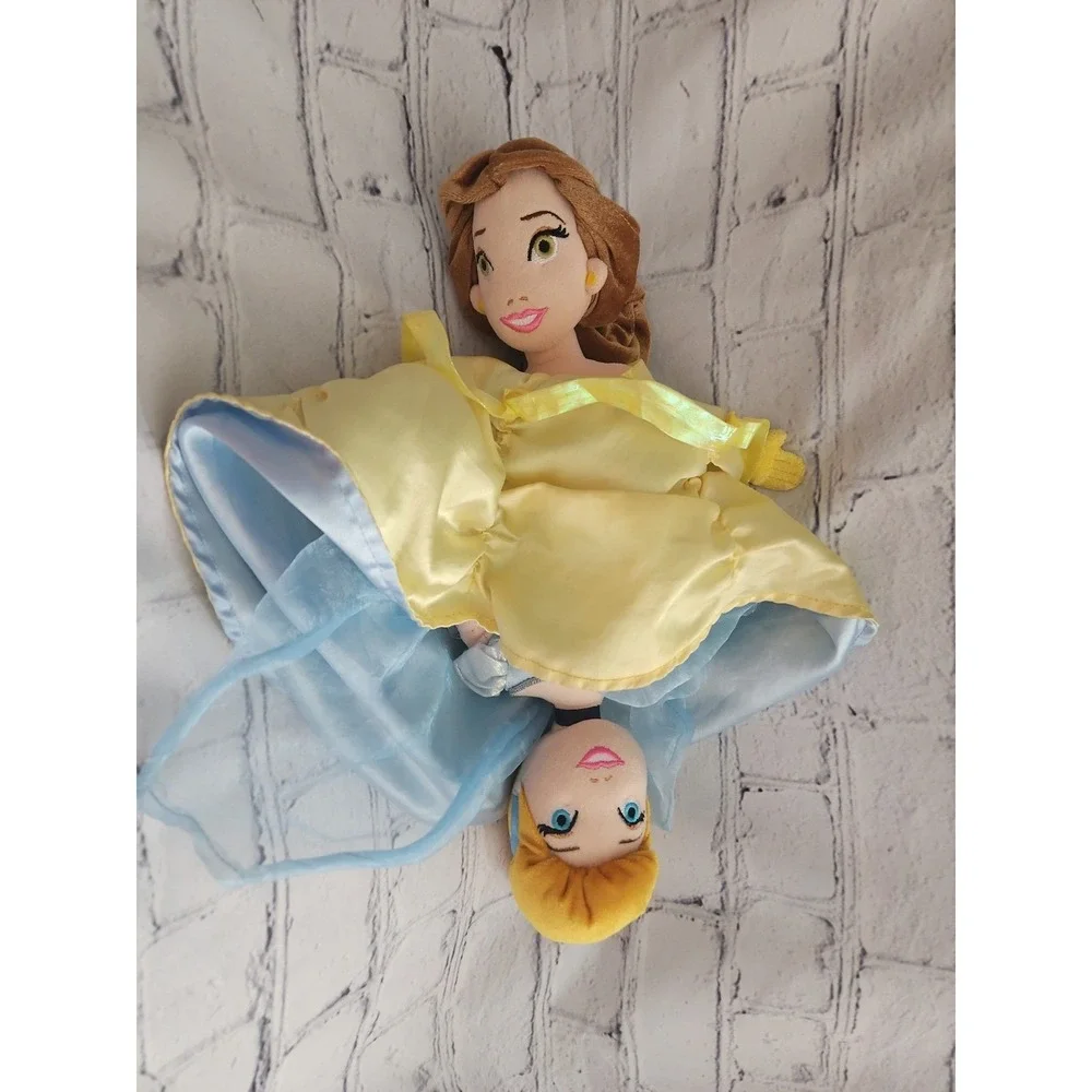 Disney Parks Princess Reversible Flip Plush Doll Belle and Cinderella 14